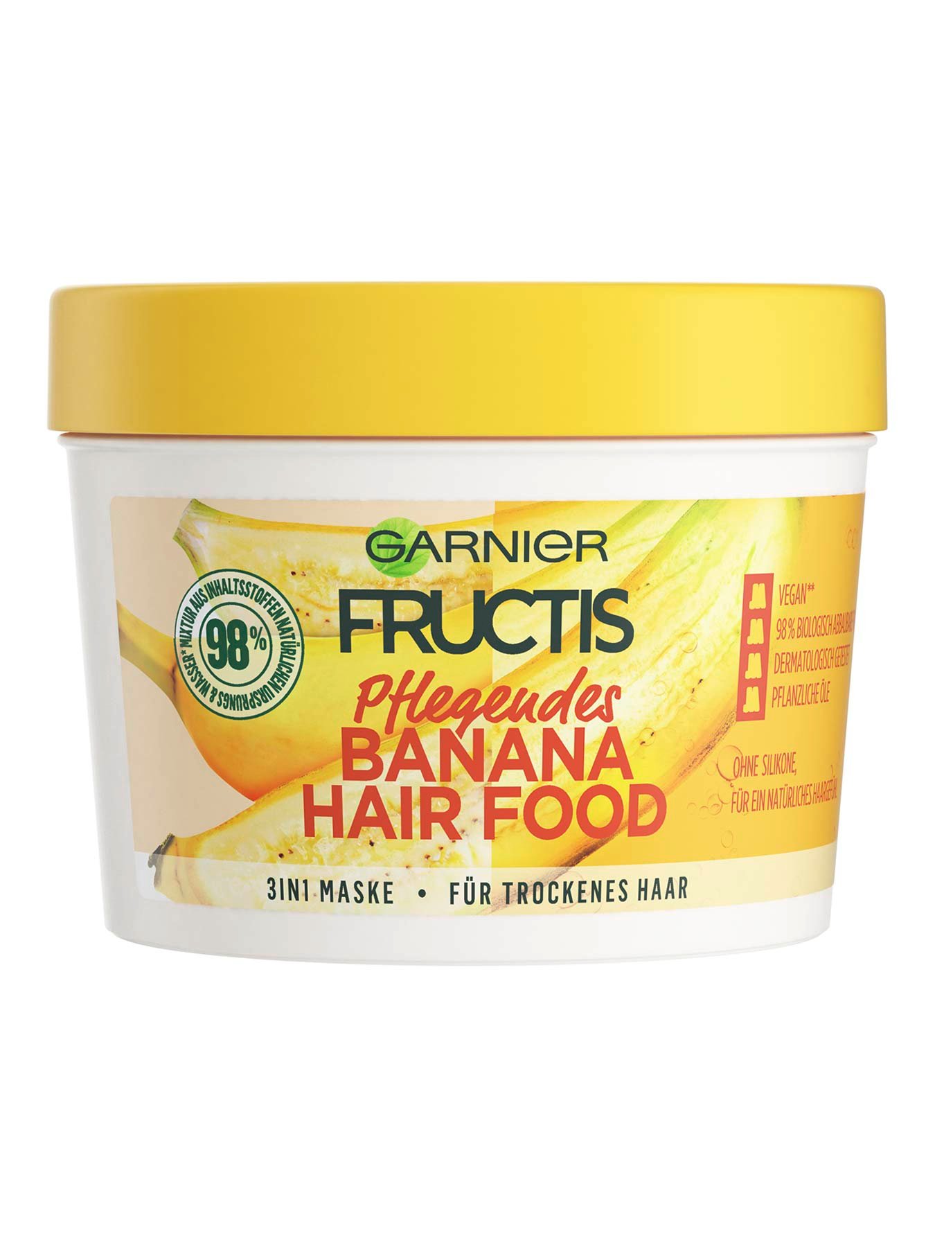 3in1-Maske-Fructis-Banana-Hair-Food-390ml-Vorderseite-Garnier-Deutschland-gross